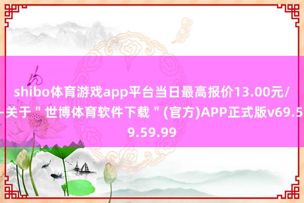 shibo体育游戏app平台当日最高报价13.00元/公斤-关于＂世博体育软件下载＂(官方)APP正式版v69.59.99