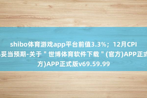 shibo体育游戏app平台前值3.3%；12月CPI环比高潮0.4%妥当预期-关于＂世博体育软件下载＂(官方)APP正式版v69.59.99